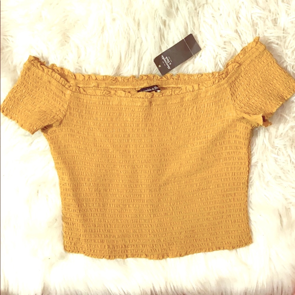 🌻Abercrombie Mustard Crop Top - Picture 5 of 6